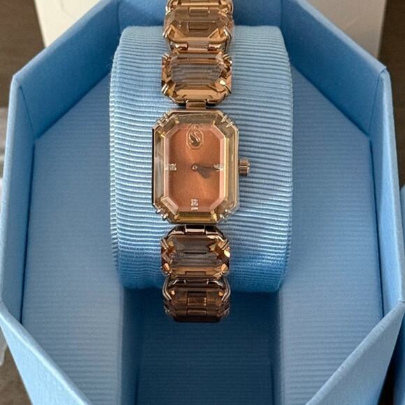 Swarovski Millenia Bracelet Watch Champagne Gold Octagon Crystals Swiss Quartz main image 11